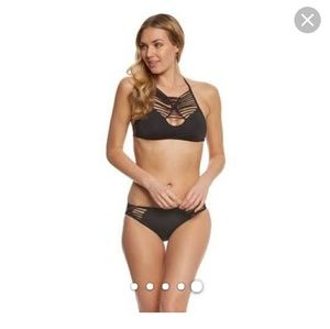 Black strappy high neck bikini - brand new!